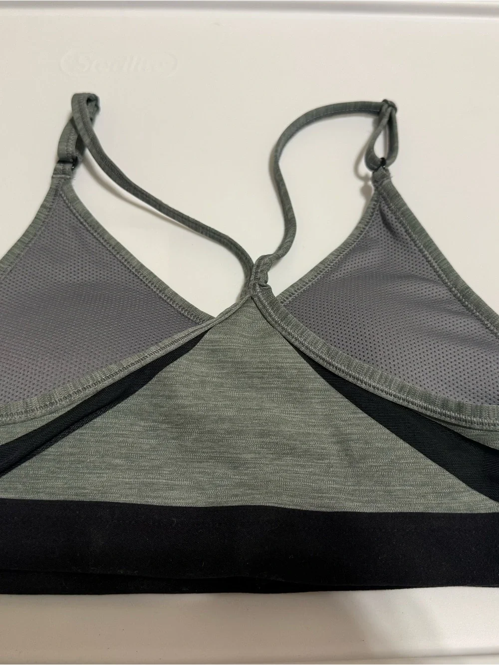 Nike Gray & White Thin-Strap Sports Bra